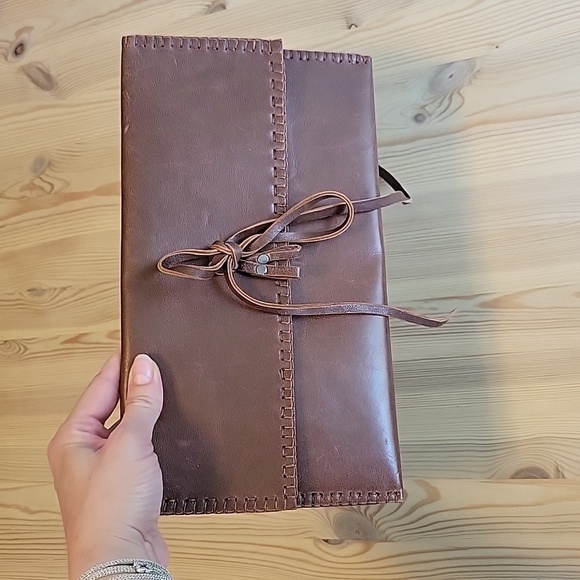 Leather Crochet Store Brown Leather Clutch - Picture 5 of 7